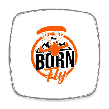 Born To Fly Graphic Paragliding Parachute Paraglid - Viereckiger Kühlschrankmagnet - Weiß - Vorne