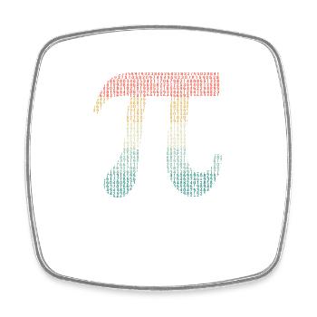 Digits of Pi in Source Code Numbers Pi Day 3.14159 - Square fridge magnet - white - Front