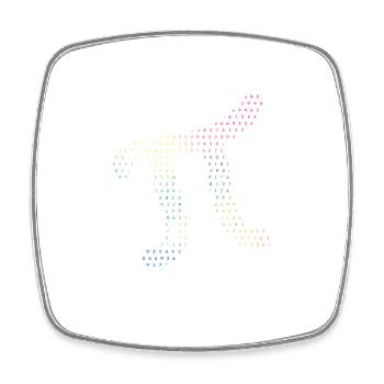 Digits of Pi in Source Code Numbers Pi Day 3.14159 - Square fridge magnet - white - Front
