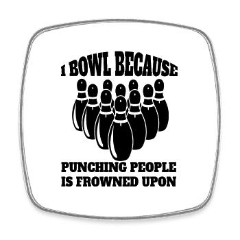 Bowling Gift Bowling ball Cone bowling bowling - Square fridge magnet - white - Front