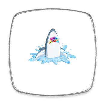 Saint-Valentin Requin Heartbreaker Drôle de cœurs Requins - Magnet carré - blanc - Devant