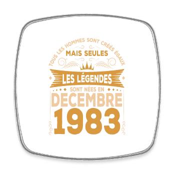 Les Légendes Sont Nées En Décembre 1983 - Magnet carré - blanc - Devant