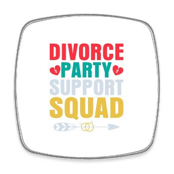 Divorce Party Support Squad Divorcee Ex-Wife Men W - Square fridge magnet - white - Front