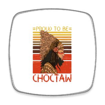 Stolz darauf, Choctaw-Indianer zu sein - Viereckiger Kühlschrankmagnet - Weiß - Vorne