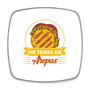 Venezolanisches Essen Essen Liebhaber Arepa Gesche - Viereckiger Kühlschrankmagnet - Weiß - Vorne