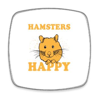 Hamster Make Me Happy You Not So Much Motif - Square fridge magnet - white - Front