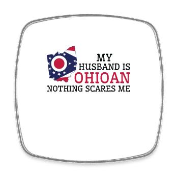 Nichts macht mir Angst Ohioan Husband Ohio - Viereckiger Kühlschrankmagnet - Weiß - Vorne