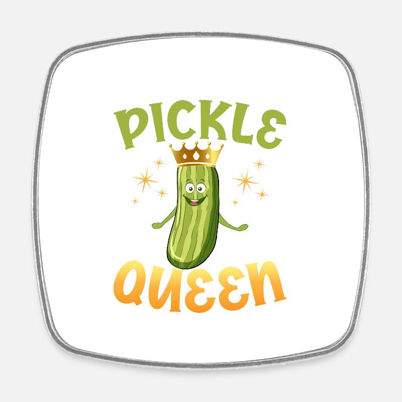 Cornichon Queen Cornichons Concombre - Magnet carré - blanc