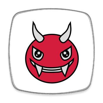 Design Face Evil Devil - Magnet carré - blanc - Devant