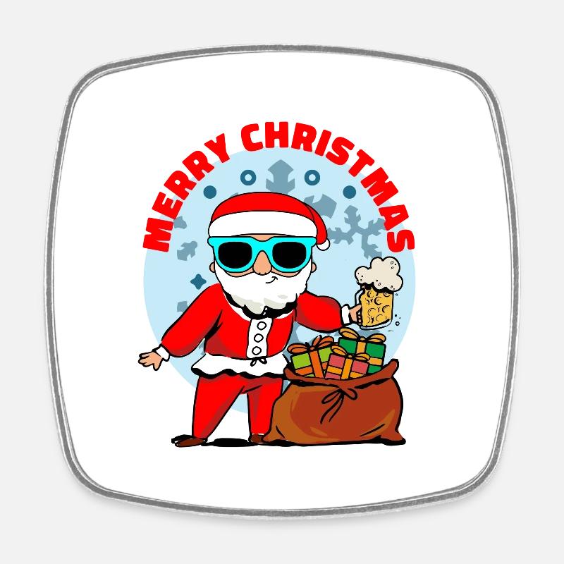 Merry Christmas - Square fridge magnet - white