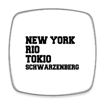 Erzgebirge New York Schwarzenberg - Viereckiger Kühlschrankmagnet - Weiß - Vorne