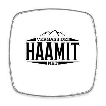 Erzgebirge vergass dei haamit net - Viereckiger Kühlschrankmagnet - Weiß - Vorne