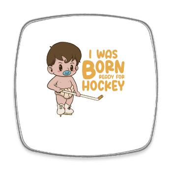 Eishockey Sport Trainer Spiel Spieler Torwart - Viereckiger Kühlschrankmagnet - Weiß - Vorne