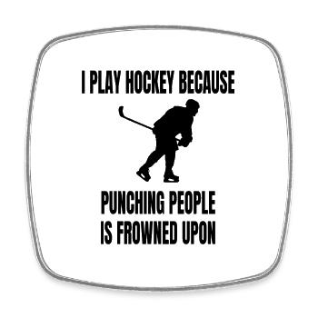 Cadeau de hockey sur glace Sports d’hiver Équipe de hockey sur glace - Magnet carré - blanc - Devant