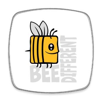 bee citation différente - Magnet carré - blanc - Devant