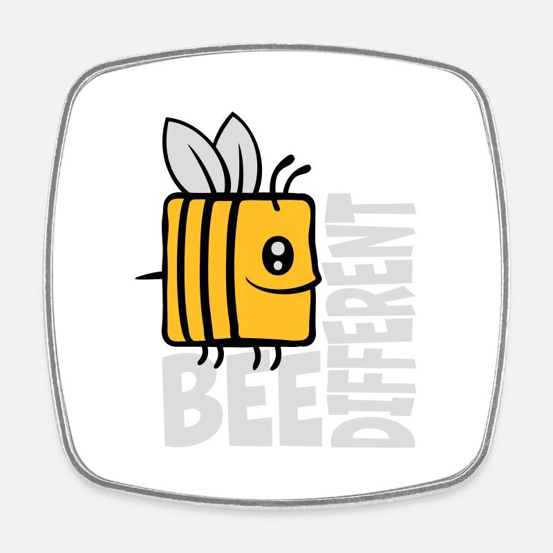 bee different Spruch Zitat - Viereckiger Kühlschrankmagnet - Weiß