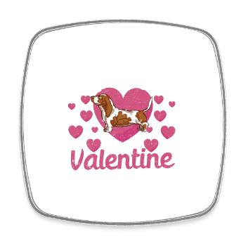 Mon Basset Hound est mon animal de compagnie de la Saint-Valentin - Magnet carré - blanc - Devant