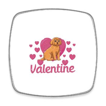 Pet Saint-Valentin Dog Lovers My - Magnet carré - blanc - Devant
