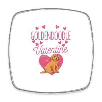 My Goldendoodle is my Valentine pet - Square fridge magnet - white - Front