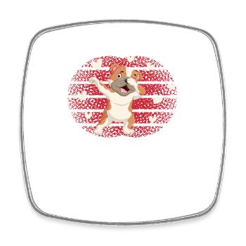 Dab Cœur de bouledogue anglais Saint-Valentin - Magnet carré - blanc - Devant