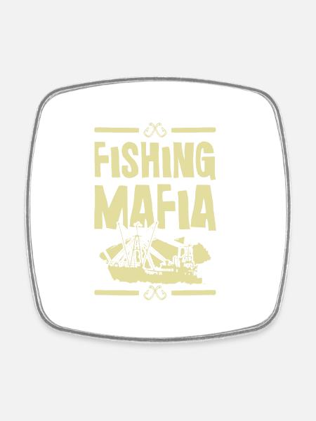Fishing Mafia - Viereckiger Kühlschrankmagnet - Weiß