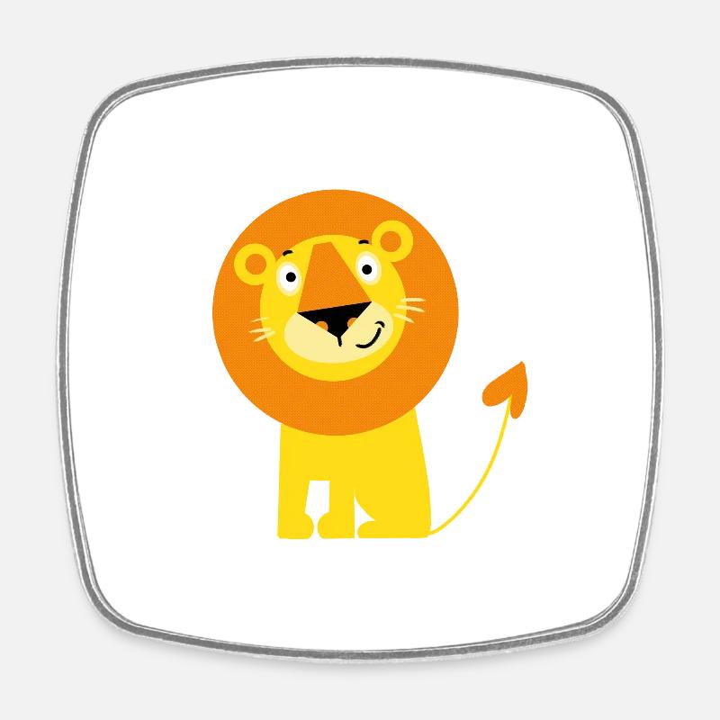 Papa Lion - Square fridge magnet - white
