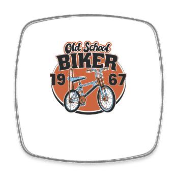 Old School Biker 1967. 56. Geburtstag - Viereckiger Kühlschrankmagnet - Weiß - Vorne