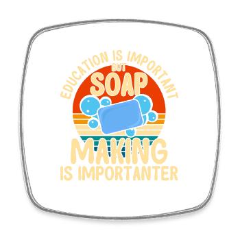 Soap Making Gift Homemade Soap Maker - Square fridge magnet - white - Front