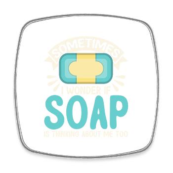 Soap Making Gift Homemade Soap Maker - Square fridge magnet - white - Front