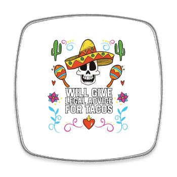 Donnera des conseils juridiques pour Tacos Mexican Food - Magnet carré - blanc - Devant