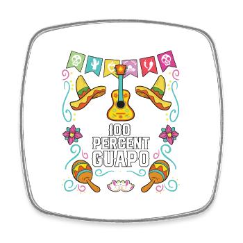 100 Percent Guapo Spanish Mexican Pride Latino - Viereckiger Kühlschrankmagnet - Weiß - Vorne