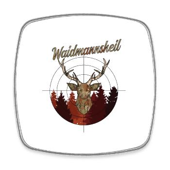 Waidmannsheil Jäger Jägerin Jägergruß Hirsch Wald - Viereckiger Kühlschrankmagnet - Weiß - Vorne