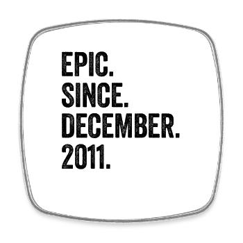 11 Years Old December 2011 11th Birthday - Square fridge magnet - white - Front
