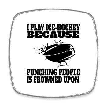 Hockey sur glace Sports d’hiver Cadeau de l’équipe de hockey sur glace - Magnet carré - blanc - Devant