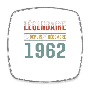 Légendaire Depuis Décembre 1962 Anniversaire - Magnet carré - blanc - Devant