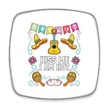 Embrasse-moi Je suis chaud Vie mexicaine Mexique Fierté Pays - Magnet carré - blanc - Devant