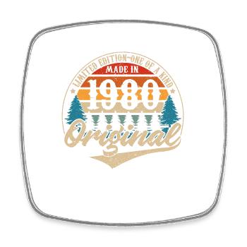 Jahrgang 1980 Original - Viereckiger Kühlschrankmagnet - Weiß - Vorne