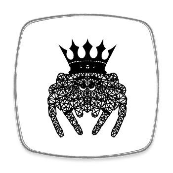 Polygone Spider King Animaux Araignées Fantaisie - Magnet carré - blanc - Devant