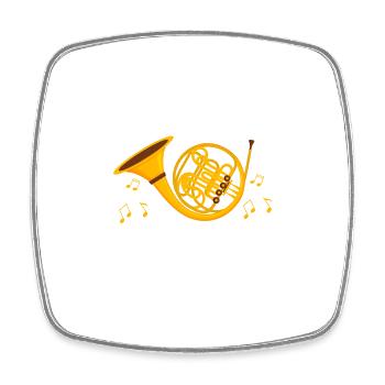 I've Got A French Horn And I'm Not Afraid To Use I - Square fridge magnet - white - Front