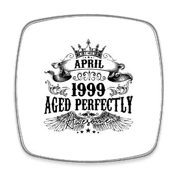 1999 | april Aged Perfectly 1999 Geburtstagsgeschenk - Viereckiger Kühlschrankmagnet - Weiß - Vorne