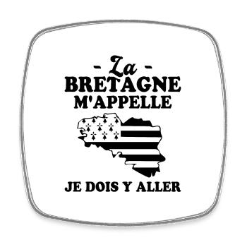 La bretagne m'appelle humour breton homme - Magnet carré - blanc - Devant