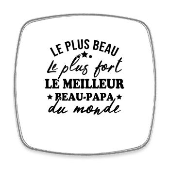 le meilleur beau papa du monde - Magnet carré - blanc - Devant