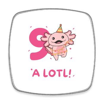 9ème anniversaire Axolotl neuf ans doux Axolotls - Magnet carré - blanc - Devant