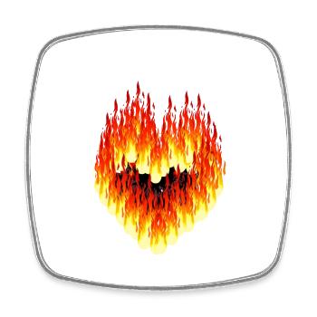 Valentin Valentin Herz Feuer Flamme heiße Liebe - Viereckiger Kühlschrankmagnet - Weiß - Vorne