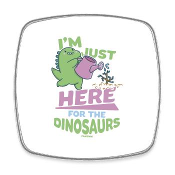 I'm Just Here For The Dinosaurs - Viereckiger Kühlschrankmagnet - Weiß - Vorne