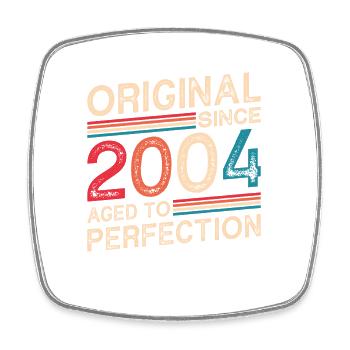 Original seit 2004 Perfekt gealtert - Viereckiger Kühlschrankmagnet - Weiß - Vorne