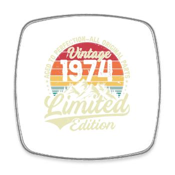 Vintage Birthday Gift 1974 Limited Edition - Square fridge magnet - white - Front