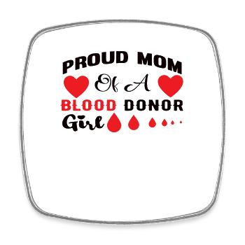Blood donation Blood donation Blood donor Mama daughter - Square fridge magnet - white - Front