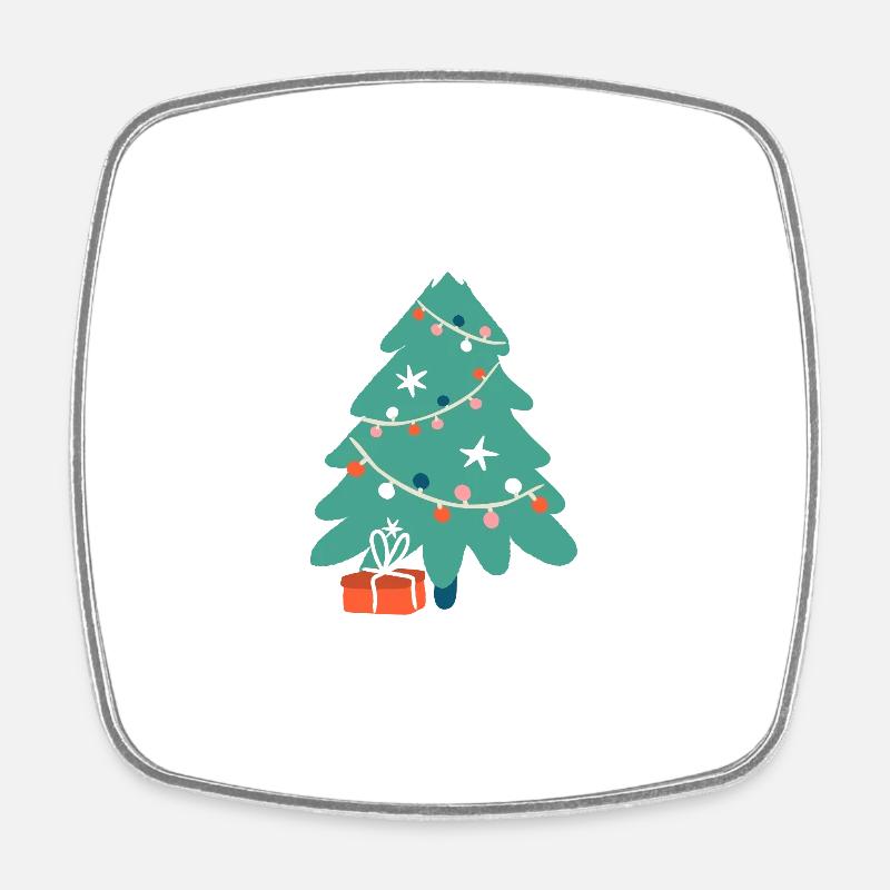 Weihnachtsbaum Tannenbaum Weihnachtsgeschenk - Viereckiger Kühlschrankmagnet - Weiß