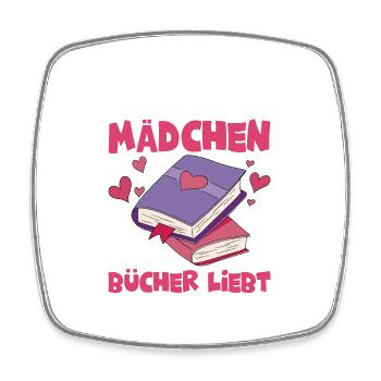 Nur ein Mädchen, das Bücher liebt Lesen Buch - Viereckiger Kühlschrankmagnet - Weiß - Vorne